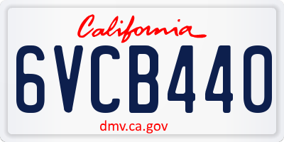 CA license plate 6VCB440