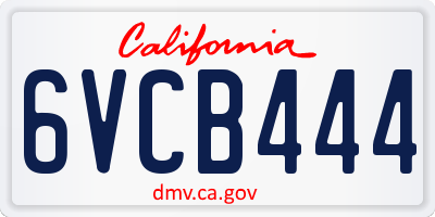CA license plate 6VCB444