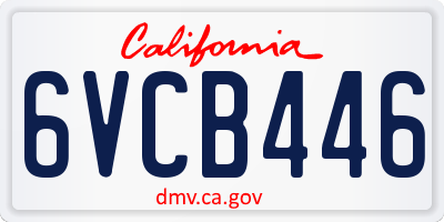 CA license plate 6VCB446