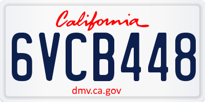 CA license plate 6VCB448