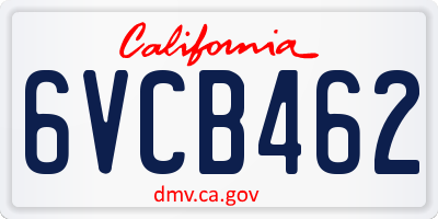 CA license plate 6VCB462