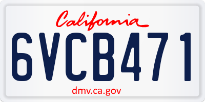 CA license plate 6VCB471