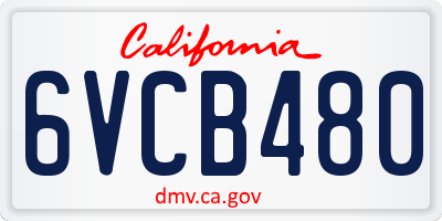 CA license plate 6VCB480