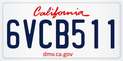 CA license plate 6VCB511