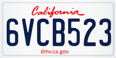 CA license plate 6VCB523