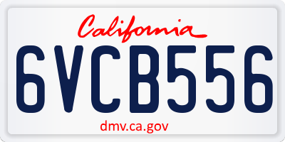 CA license plate 6VCB556