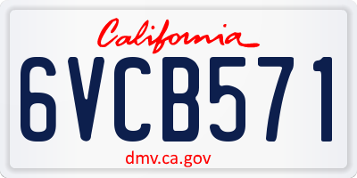 CA license plate 6VCB571