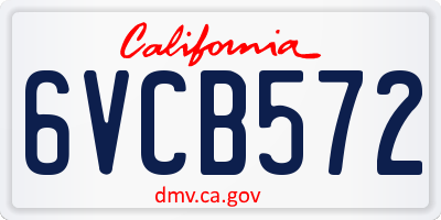 CA license plate 6VCB572