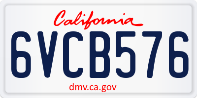 CA license plate 6VCB576