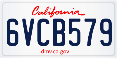 CA license plate 6VCB579