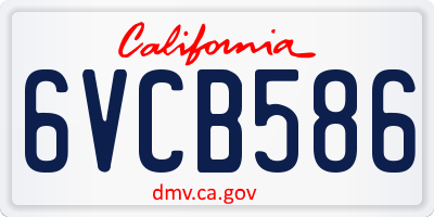 CA license plate 6VCB586