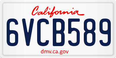 CA license plate 6VCB589
