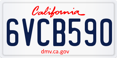 CA license plate 6VCB590