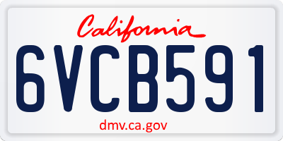CA license plate 6VCB591
