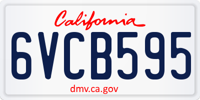 CA license plate 6VCB595