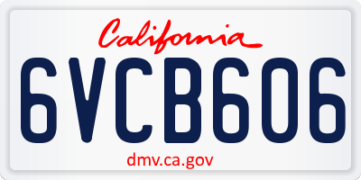 CA license plate 6VCB606