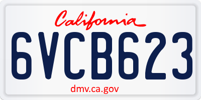 CA license plate 6VCB623