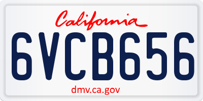 CA license plate 6VCB656