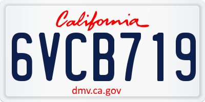 CA license plate 6VCB719