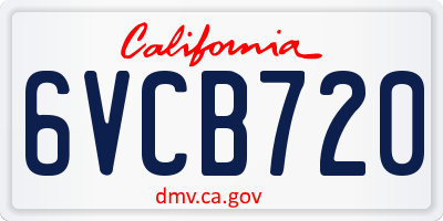 CA license plate 6VCB720