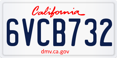 CA license plate 6VCB732