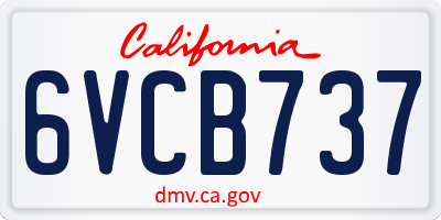 CA license plate 6VCB737
