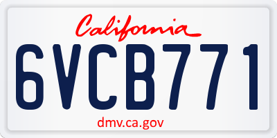 CA license plate 6VCB771