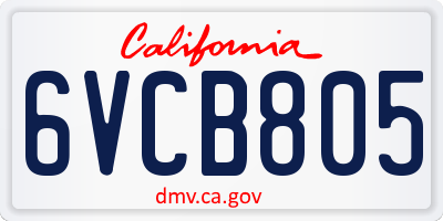 CA license plate 6VCB805