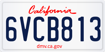CA license plate 6VCB813