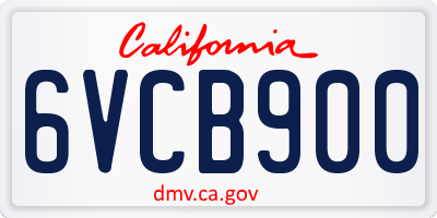 CA license plate 6VCB900