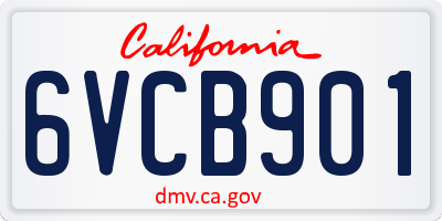 CA license plate 6VCB901