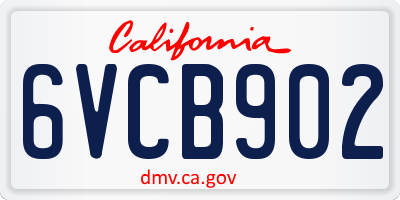 CA license plate 6VCB902