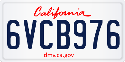 CA license plate 6VCB976
