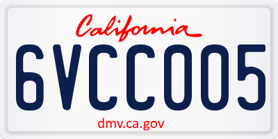 CA license plate 6VCC005