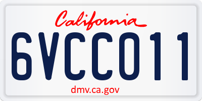 CA license plate 6VCC011