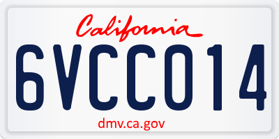 CA license plate 6VCC014