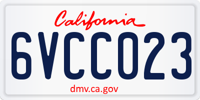 CA license plate 6VCC023