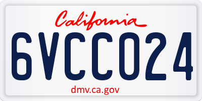 CA license plate 6VCC024
