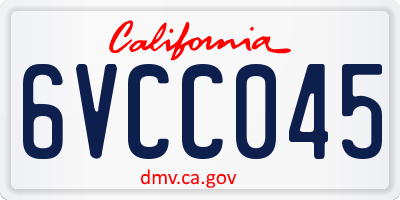 CA license plate 6VCC045