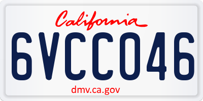 CA license plate 6VCC046