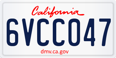 CA license plate 6VCC047