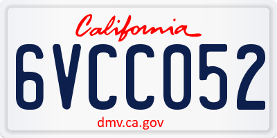 CA license plate 6VCC052
