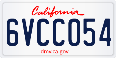 CA license plate 6VCC054