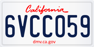 CA license plate 6VCC059