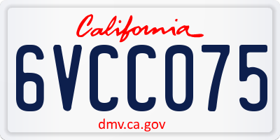 CA license plate 6VCC075