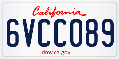 CA license plate 6VCC089