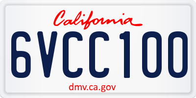 CA license plate 6VCC100