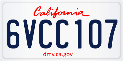 CA license plate 6VCC107