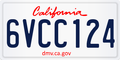 CA license plate 6VCC124