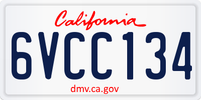 CA license plate 6VCC134